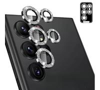 SHSJYA Diamond Positioning phone Lens Protector for Samsung Galaxy S24 / S24Plus / S24Ultra / S24FE, Easy installation, Anti Fall Anti Scratch Lens Case Protective Film (Black,for S24Ultra)