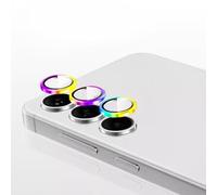 SHSJYA Metal Tempered Glass phone Lens Protector for Samsung Galaxy A54 / A55, CD Pattern Precise Alignment One-Click Install Anti-Scratch HD LensFilm, (Colors,for A55)