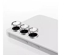 SHSJYA Metal Tempered Glass phone Lens Protector for Samsung Galaxy S23 / S23Plus / S23Ultra / S23FE, CD Pattern Precise Alignment One-Click Install Anti-Scratch HD LensFilm, (Silver,for S23)
