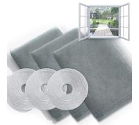 SHSMPXOY 3 Sets Window Netting for Insects 1.5x2M Fly Screens For Windows Mesh Insect Screen Fly Net for Windows,Diy Self-Adhesive Bug Net for Windows Screen Mesh,Fitted to Multiple Windows Grey