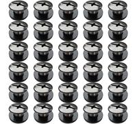 SHSMPXOY 30 Set Chicago Screws Posts for Leather Rivets M5*4mm Chicago Book Binding Screws Rivets Cross Head Chicago Button Screws for DIY Book Scrapbook Bookbinding, Bags,Collars(Gloss Black)