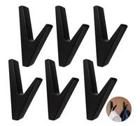 SHSMPXOY 6 Set Matt Black Coat Hooks Wall Hooks Bathroom Towel Hook Zinc Alloy Hat Hook,Suitable for Cloakrooms, Bedrooms, Kitchens, Bathrooms, Entrance Halls, Capable of Supporting up to 20kg