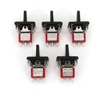 SHT80-R R8016A-P14 3Pin Momentary MOM-OFF-MOM Self-Return SPDT Mini Rocker And Paddle Switch 5Pcs(5Pcs Black)