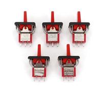 SHT80-R R8016A-P14 3Pin Momentary MOM-OFF-MOM Self-Return SPDT Mini Rocker And Paddle Switch 5Pcs(5Pcs Red)