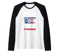 Shtetl Strong American Proud Star Flag Design Raglan Baseball Tee