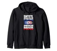 Shtetl Strong American Proud Star Flag Design Zip Hoodie