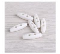 SHTGOI 24 pieces toggle buttons, resin buttons, acrylic resin buttons, sewing buttons with 2 holes, columns, double hole buttons for knitwear, windbreaker, padded jacket, down jacket, wool coat, white