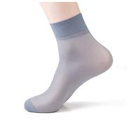 SHTGOI 5 Pairs Men's Ultra Thin Clothing Socks Nylon Socks Breathable Transparent Thin Short Stockings Summer Lightweight Silk Stockings Work Business Socks Silk Socks Light Blue