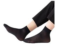 SHTGOI 5 Pairs Men's Ultra Thin Clothing Socks Nylon Socks Breathable Transparent Thin Short Stockings Summer Lightweight Silk Stockings Work Business Socks Silk Socks Black