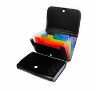 SHTGOI Pack of 2 A6 Document Folder with 7 Compartments Folder Expandable Organiser Folder Portable Sorting Folder Waterproof Accordion Folder for Office Home School Documents Black Colour