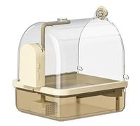 SHU GE Bird Cage,Clear Hanging Bird Bath Automatic Water Circulations Bath Shower Bathtubs Box for Bird Supply