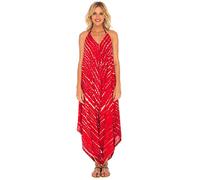 SHU-SHI - Loose Fit Harem Jumpsuit - For Women - Wide Leg One Piece - Tie-Dye - Red - Large-X-Large