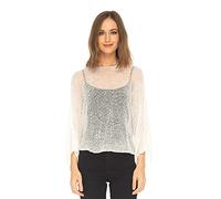 SHU-SHI - Sheer Blouse - for Women - Lightweight Knitted Pullover - One Size - White