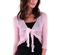 SHU-SHI - Sheer Cardigan - for Women - Lightweight Knitted Top - One Size - Baby Pink
