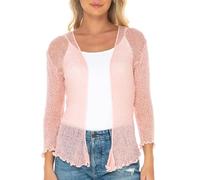 SHU-SHI - Sheer Cardigan - for Women - Lightweight Knitted Top - One Size - Blush Pink