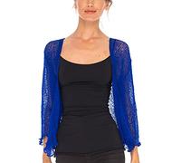 SHU-SHI - Sheer Cardigan - for Women - Lightweight Knitted Top - One Size - Deep Blue
