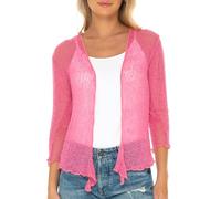 SHU-SHI - Sheer Cardigan - for Women - Lightweight Knitted Top - One Size - Hot Pink
