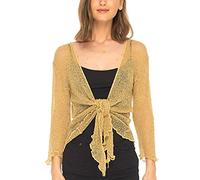 SHU-SHI - Sheer Cardigan - for Women - Lightweight Knitted Top - One Size - Sand