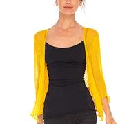 SHU-SHI - Sheer Cardigan - for Women - Lightweight Knitted Top - One Size - Sunflower