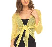 SHU-SHI - Sheer Cardigan - for Women - Lightweight Knitted Top - One Size - Sunshine