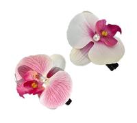 Shuade 2pcs Pink Floral Hairpin Orchids Flower Hairpins Stylish Women Girls Hair Clip Elegant Bohemias Bridals Hair Decorations Stage Hair Clip