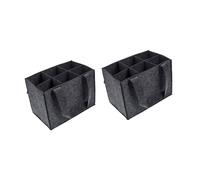 Shuade 2Pieces 6 Bottle Wine Bag Thick Felt Fabric with Internal Dividers for Secure Transporting Champagne Felt Wine Carriers with Handle