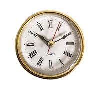 Shuade 65mm Clock Insert with Roman Numeral Quartzs Movement Gold Trim Roman Numeral Round Clocks DIY Crafts Accessories Home