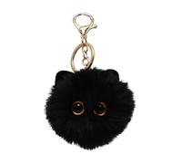 Shuade Cute Toy Cat Pendant Keyring Plush Backpack Pendant Gift for Girl Children White/Black Handmade Blusher Cat Ornament