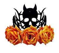 Shuade Halloween Headpiece Witch Devil Crowns With Rose Flower Design Soft Fabric Costume Accessory For Adults Kids Fabric Death Flower Headpiece