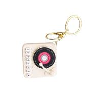 Shuade Miniature Retro Turntables Player Keychains With Builts In 10Songs For Travel And Daily Use Decorative Keychains Vintage Player