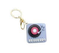 Shuade Miniature Retro Turntables Player Keychains With Builts In 10Songs For Travel And Daily Use Decorative Keychains Vintage Player