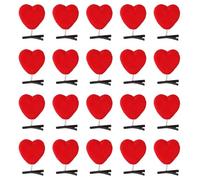 Shuade Valentines Day Plush Heart Hair Clip for Women Girl Music Festival Hair Pin Set of 20 Holiday Gathering Party Barrette