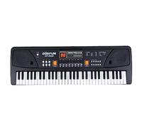 SHUAIGUO-1 61 Keys USB Electronic Organ Kids Electric Piano with Microphone Black Digital Music Electronic Keyboard with LED Display Built-in Stereo Speakers with 16 Tones 10 Rhythms 6 Demo Songs 8