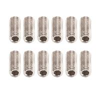 SHUAIGUO 12Pcs Metal Electric Guitar Bridge Saddle Height Adjustment Screws Set, Durable & Heatproof Accessories for Instrument Repair & Replacement (Silver)