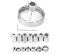 SHUAIGUO 16pcs Steel Forging Woodworking Straight Hole Drilling Positioner, Anti-Skid Rubber Gasket, High Hardness, Wear-Resistant, Precise Drilling Fixture (Set of 16 Pieces)