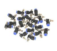 SHUAIGUO 20Pcs OD 4mm Tube M5 Pneumatic Air Speed Control Valve, Quick Connector, Brass + Plastic SL4-M5, Easy Installation, 360° Rotation, Proof Sealing