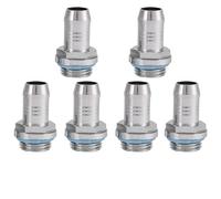 SHUAIGUO 6 PCS Water Cooling Fitting G1/4 Barb Connector Set with Silicone Ring for Efficient PC Cooling Solutions (11mm)