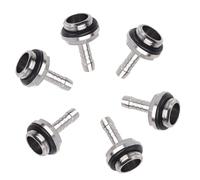 SHUAIGUO 6 PCS Water Cooling Fitting G1/4 Barb Connector Set with Silicone Ring for Efficient PC Cooling Solutions (6mm)