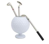 SHUAIGUO Ball Pen Holder Set Desktop Decor with Golfer Theme Plastic Pen Stand for Office Home Gift