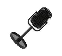 SHUAIGUO Classic Prop Microphone, Vibrant Pink Toy Microphone, Highly Simulated, Portable Plastic Prop Mic for Dance Shows, Filming, Photography, Children's Toys, Decorations (Black)