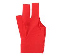 SHUAIGUO Elastic Billiard Pool Cue Glove, 3-Finger Non-Slip Breathable Sturdy, Easy On/Off, Suitable for Left/Right Hand Men & Women, Reduces Friction - Black (Red)