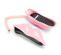SHUAIGUO European Style Telephone, Pink Lips Shape, Made of Environmental Friendly Material for Home and Office use. Small Size and Fashionable, Stable Signal, Attractive Appearance with (Roseate)