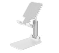SHUAIGUO Folding Mobile Phone Holder, 180° Adjustable Desktop Stand for Watching Movies and Playing Games, Ideal for Home Office Setup, Made of Durable ABS and Aluminum Alloy, 1 Unit (White)