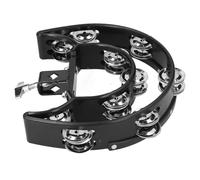 SHUAIGUO Hi Hat Tambourine Drum Set, Multifunctional Hand Bell Rattle, Loose Double Row Bells, Easy Installation, Portable for KTV & Acoustic Settings