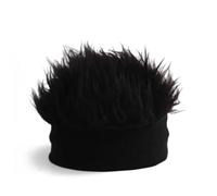 SHUAIGUO Knitted Wig Hat, Soft & Comfortable Cap with Elastic Headband, Stand Out from the Crowd with Unique Design, Lightweight & Pressure-Free, Great Anyone, Available (Black)