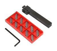 SHUAIGUO Lathe Cut Off Tool Holder MGEHR1212 3 Includes 10 Inserts for Fast Grooving and Parting, CNC Lathe Tool for Precision Cutting