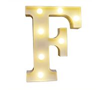 SHUAIGUO LEDs Light Standing Letters Sign with Bulbs, High Bright Romantic Warm White Light, Pure and Long Lifespan, Spell Out Any Name or Phrase, 3V AA Cell Operated, IP54 (F)
