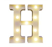 SHUAIGUO LEDs Light Standing Letters Sign with Bulbs, High Bright Romantic Warm White Light, Pure and Long Lifespan, Spell Out Any Name or Phrase, 3V AA Cell Operated, IP54 (H)