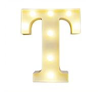 SHUAIGUO LEDs Light Standing Letters Sign with Bulbs, High Bright Romantic Warm White Light, Pure and Long Lifespan, Spell Out Any Name or Phrase, 3V AA Cell Operated, IP54 (T)