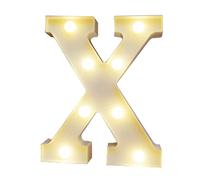 SHUAIGUO LEDs Light Standing Letters Sign with Bulbs, High Bright Romantic Warm White Light, Pure and Long Lifespan, Spell Out Any Name or Phrase, 3V AA Cell Operated, IP54 (X)